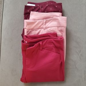 3 pack bundle of Old Navy Pixie ankle pants, gently used, size 6